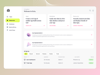 AI-Powered App Builder Dashboard ✨ aidashboard aiintegration appbuilderui dashboarddesign databaseui moderninterface nocodeplatform webappbuilder webappui