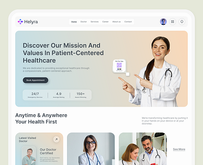 Online Medical Website Design appointment clinic design doctor health care hospital interface landing page medical medicine online consultation ui ux web website
