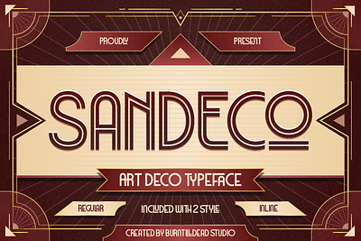 Sandeco art deco custom font elegant art deco font font design font style free font inline font retro style vintage font