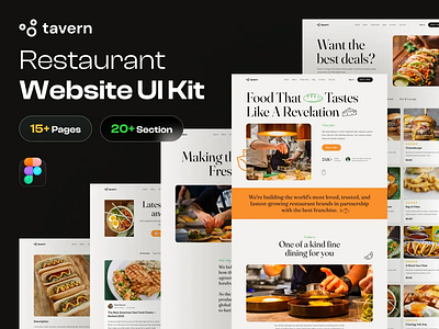 Restaurant Website UI Kit figma figma design restaurant restaurant website ui ui design ui kit uihut website design website ui kit