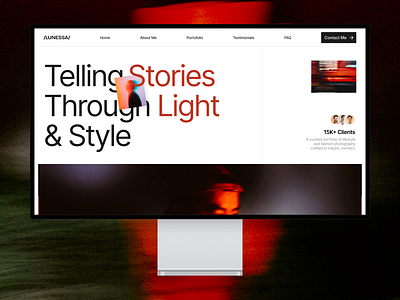 LUNESSA - Minimal Portfolio for Photographer agency artist edgy gallery landing page minimal photo portfolio ui ux web white