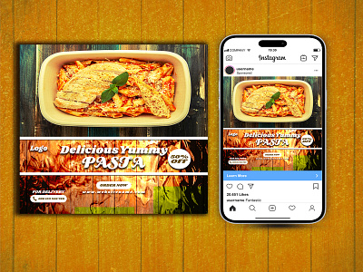 Food social media post design advertising banner brand identity branding design fast food design food food banner food branding food design graphic design marketing pasta social media marketing social media post web banner web design web flyer web poster