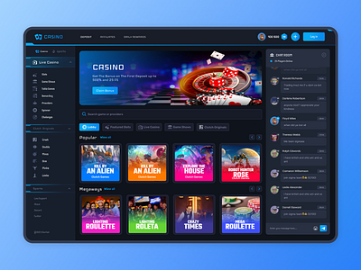 Casino Dashboard Design card game casino dashboard casino interface casino website dashboard gambling dashboard gaming