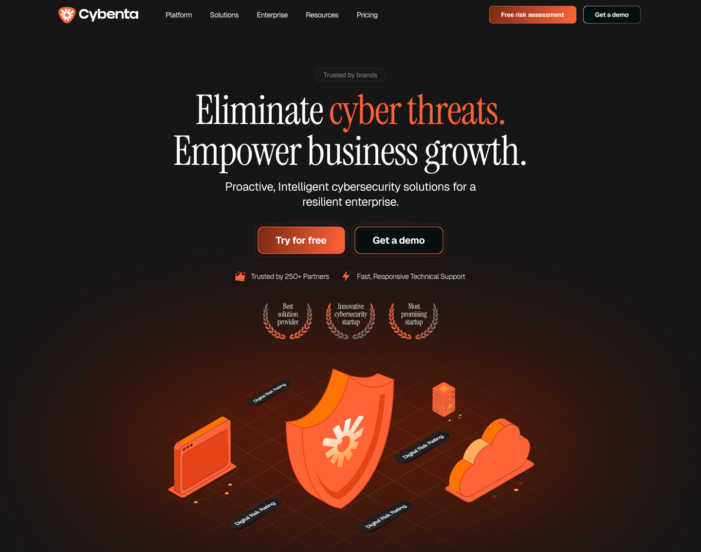 Cybenta branding cybersecurity graphic design illustration landing page logo product design saas security threats typography ui ux vector