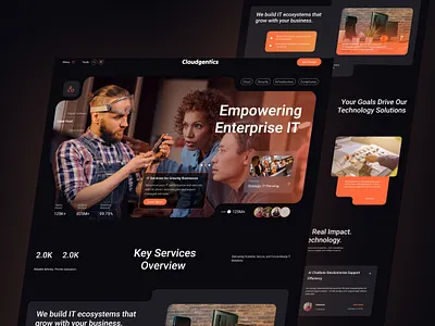 Corporate IT Services Solution Landing Page ai best design blockchain blockchain agency company website crypto dark dashboard defi development finance home page it landing page modern security studio website ui ux web app web design