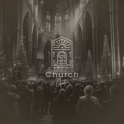 Church Gate: Line Art Logo with Iconic Church Entrance brand identity branding design design logo flat graphic design illustration line art line art logo logo logo design logos logotype minimal minimal logo modern modern logo simple timeless unique