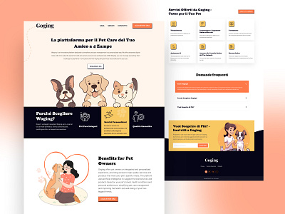Pet Care Landing Page animallovers app design cleandesign design dribbbleshot landing page landingpagedesign petadoptionui petcarelandingpage petfriendlydesign petservices petui petwebsite responsivedesign ui ui design uidesign ux warmdesign website design