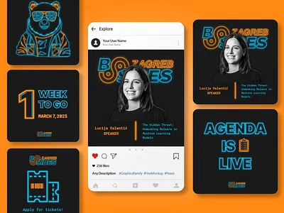 BSides Zagreb - Social media branding design graphic design social media ui ux vector