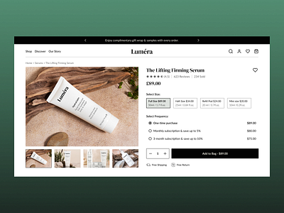 Product Details Page Design design ecommerce ecommerceui personalcare productdetailpage ui ux web web design