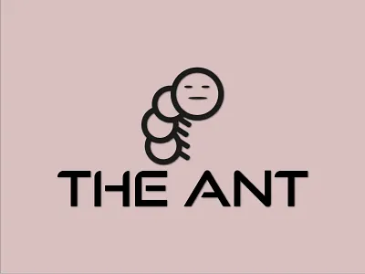 THE SILENT MARCH OF THE ANT calm expression logo chill ant society creative ant brand flat character logo insect themed logo loud results minimal ant logo modern ant branding quirky animal logo unique mascot logo