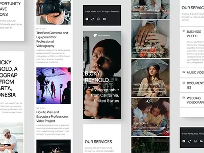Ricky Reynold - Mobile Responsive agency animation branding landing page mobile responsive portfolio responsive portfolio website responsive design videographer videographer website web animation