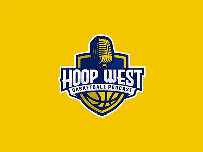 02 Concepts Hoop West Basketball Sports Podcast Logo Design basketball basketball logo graphic design illustration logo logo design podcast sports logo sports podcast logo