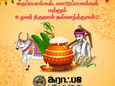 PONGAL WISHES CARD branding celebration graphic design wishes wishes card