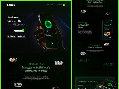 🌾📱 Dezzi ai agent app design ai app design android app design app design app ui ux design branding chat app dark mode app design design graphic design ios app design landing page landing page design mobile app design promotional page design ui web design web ui design website design