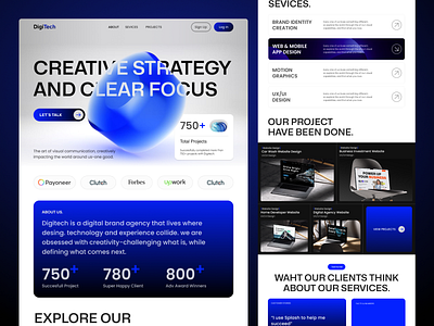Digital Agency Landing Page branding business case study digital marketing digital marketing strategy entrepreneurship landing page landing page design marketing marketing digital minimal onlinemarketing social media marketing startup ui design uiux design uiux digital agency webdesign website design design