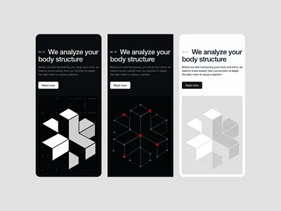 DNA Analysis analysis breakpoint dark design dna geometry graphic design illustration ligt mobile mode rectangle science shapes ui ux website