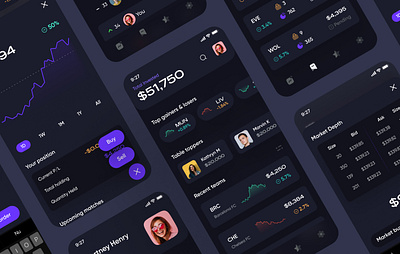 Lucrosoc | Football stock trading app appdesign darkmode design fintech football sports ui uidesign ux