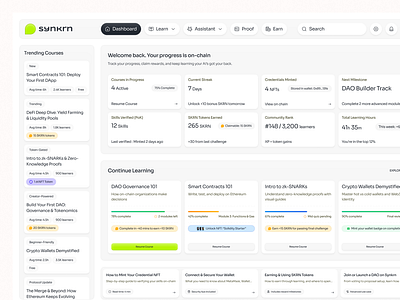 Web3 x AI Education Platform dashboard design graphic design product design product research product ui ui ui design ux web3 web3 dashboard