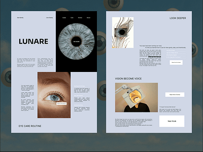 Lunare - Eye Care Website clean ui inspiration landing page minimalist design ui ux web design website design