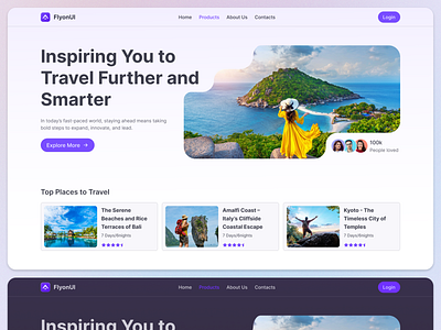 Travel Hero - FlyonUI figma figma ui kit hero landing page tailwindcss travel traveldesign ui kit webdesign