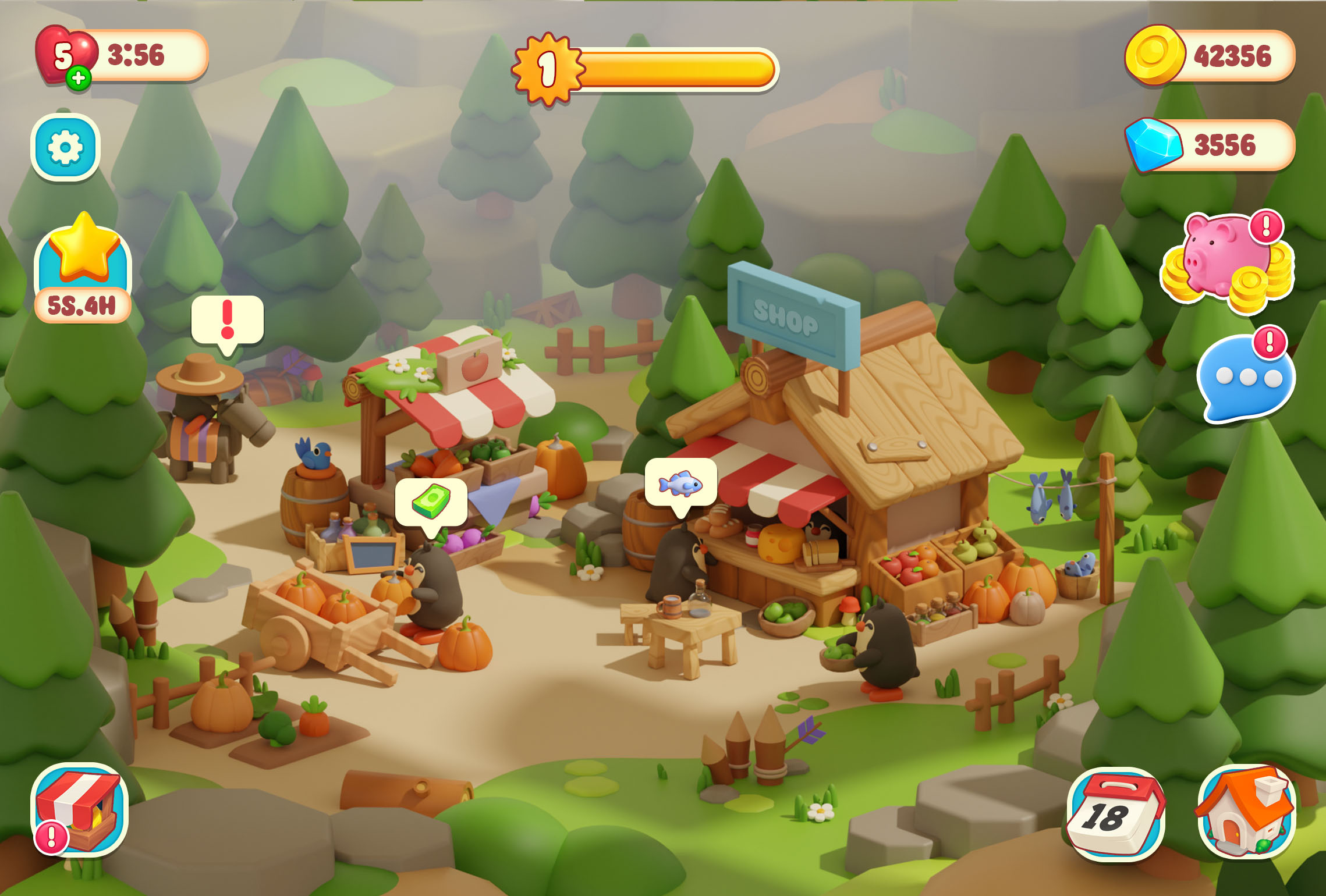 Ping Village 3d blender color concept drawing gui illustration