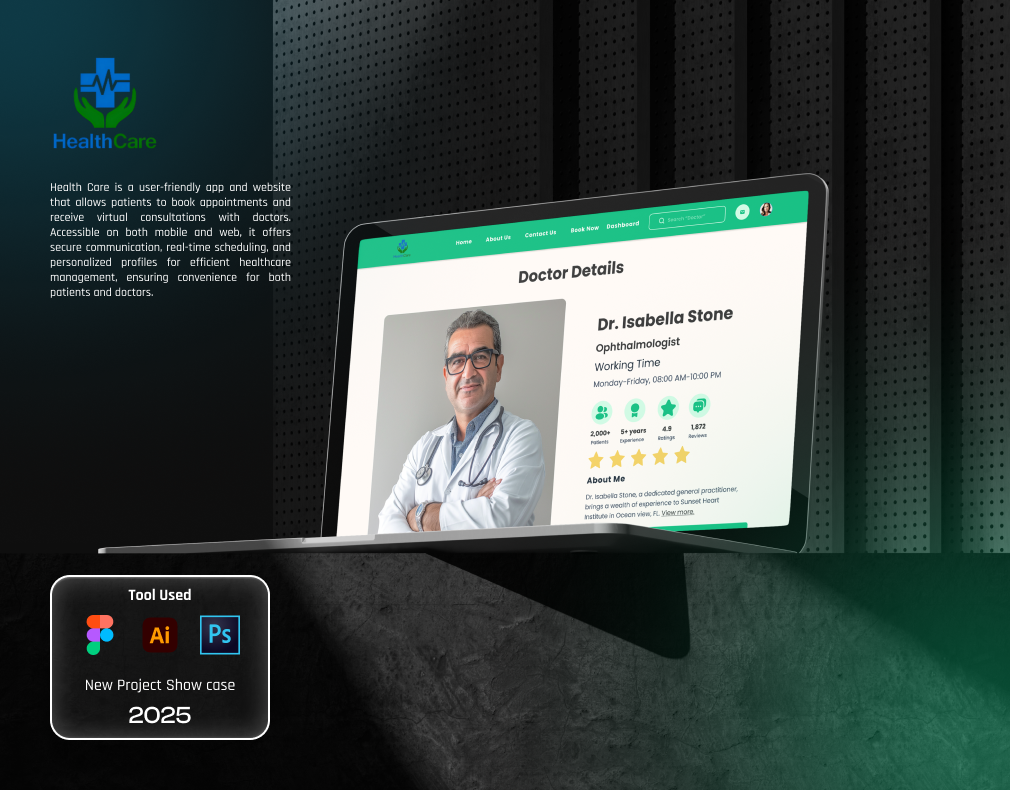 HealthCare Doctor App & Website app design attractive ui design best website case study case study design doctor doctor app doctor website patient ui uiux