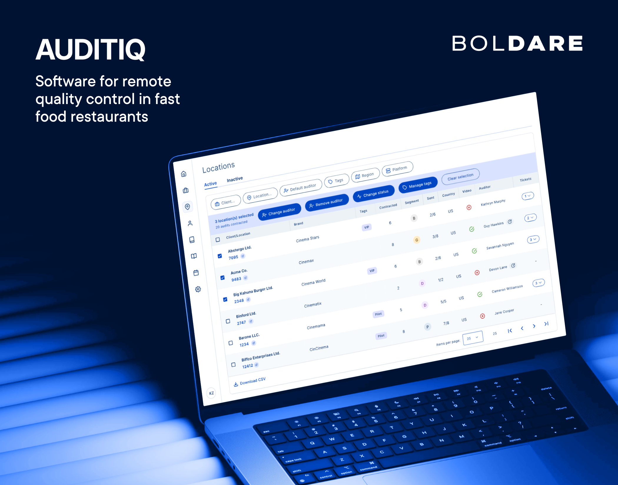 AUDITIQ - software for remote quality control in fast foods branding design graphic design logo mobile design product design software ui ui design ux ux design web design