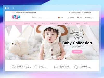Baby Bliss – eCommerce UI/UX Design baby shop ecommerce minimal ui responsive design uiux design wireframing