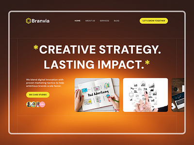 Branvia – Digital Marketing Landing Page (V2 Concept) blog layout case study clean design conversion design creative agency digital agency dribbble shot figma hero section landing page marketing website modern website newsletter footer ppc responsive layout seo testimonials uiux ux showcase web design