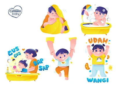 Cussons Baby Animated Sticker animated character concept cussons design flat gradient illustration sticker
