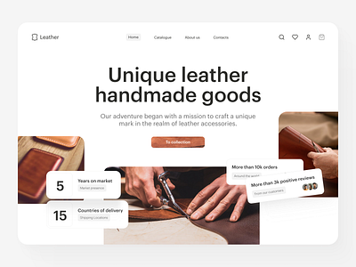 Website for E - Commerce Platform — Leather clean design design ecommerce figma figma design graphic design hero homepage leather minimalist website ui uiux ux web web design website