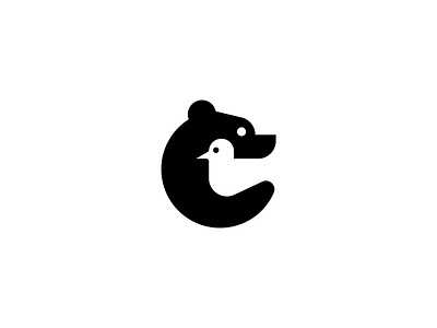 Bear and Bird Logo abstract animal bear bird brand company logo logo design mascot modern nature negative space polar wild