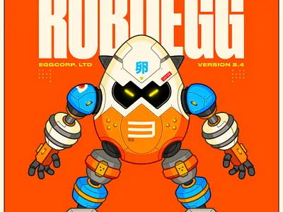 ROBOEGG anime egg graphic design machine manga mech mecha robot robotic vector