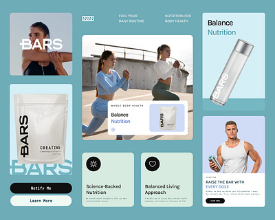 Bars / Branding / Web / Nutrition 3d brand identity branding colors health label logo medical medicine natural nutrition packaging supplement ui vitamins web website