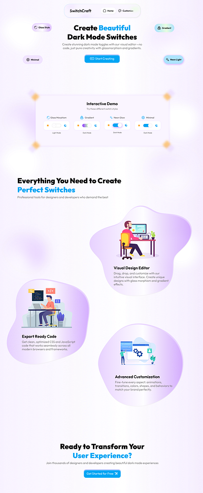 Dark Mode Toggle Generator darkmode figma design landing page product design ui ui ux design