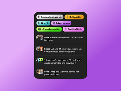 Ui Module branding card gradient mobile reviews tags ui ux