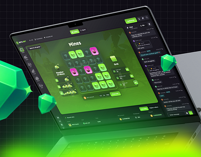 Casino Mines Originals casino design casino game casino mini game crypto casino crypto game crypto gaming crypto mini game game game ui game ui ux gaming in house game jackpot live casino mines mines games mini game mini game ui originals