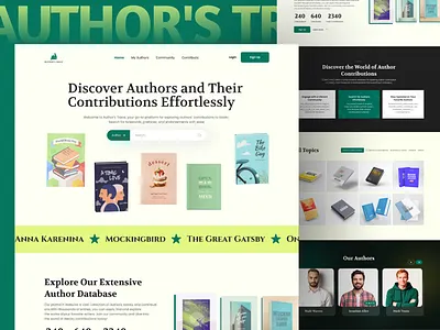 Author Finder Platform Website UI Design authors book blog ui book discovery website design dribbble ui education educational website design graphic design landing page literature literature platform modern online library publishing platform reading community ui ui design website website design