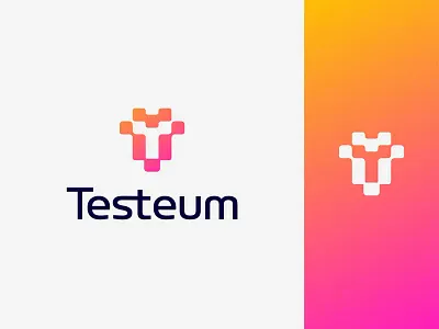 Testeum logo designs 3d animation branding graphic design motion graphics testeum logo design ui