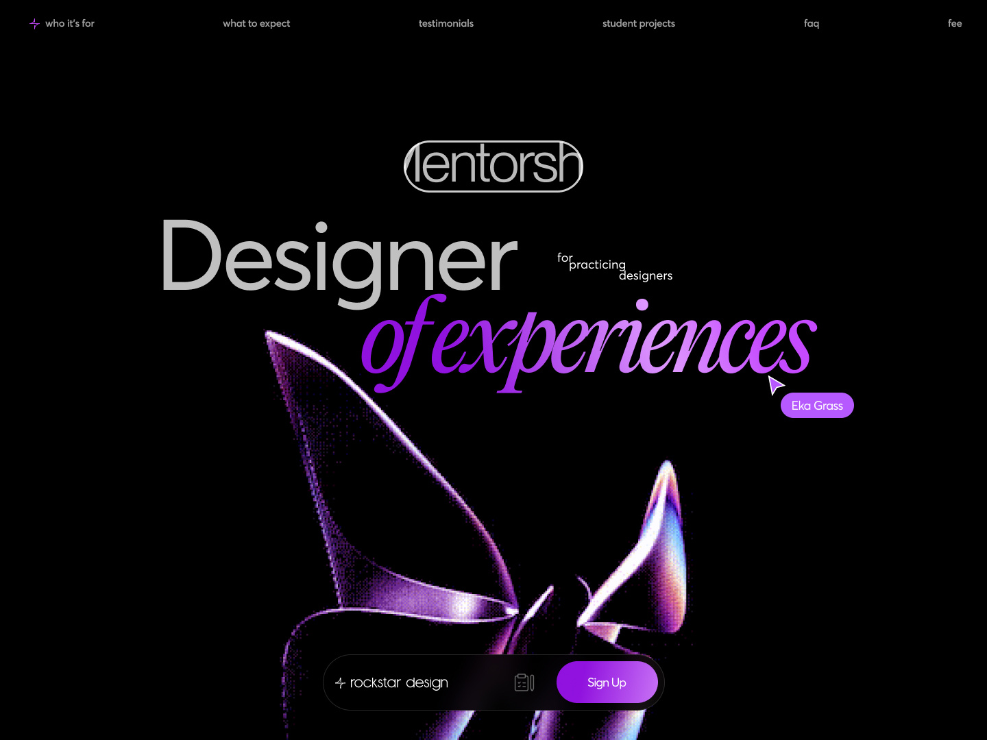 Rockstar Design school designercourses landing magic mentorshipwebsite
