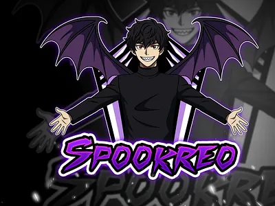 Twitch banner: SPOOKREO Studio: Stallion Studio Limited batwings design graphic design illustration open for commission overlay spookreo stallion studio limited twitch banner vampire