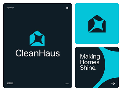 CleanHaus real estate logo concept brand idenityt branding clean haus clean home clean logo design graphic design haus logo home cleaning home logo house logo logo logo design minimal modern shine star logo