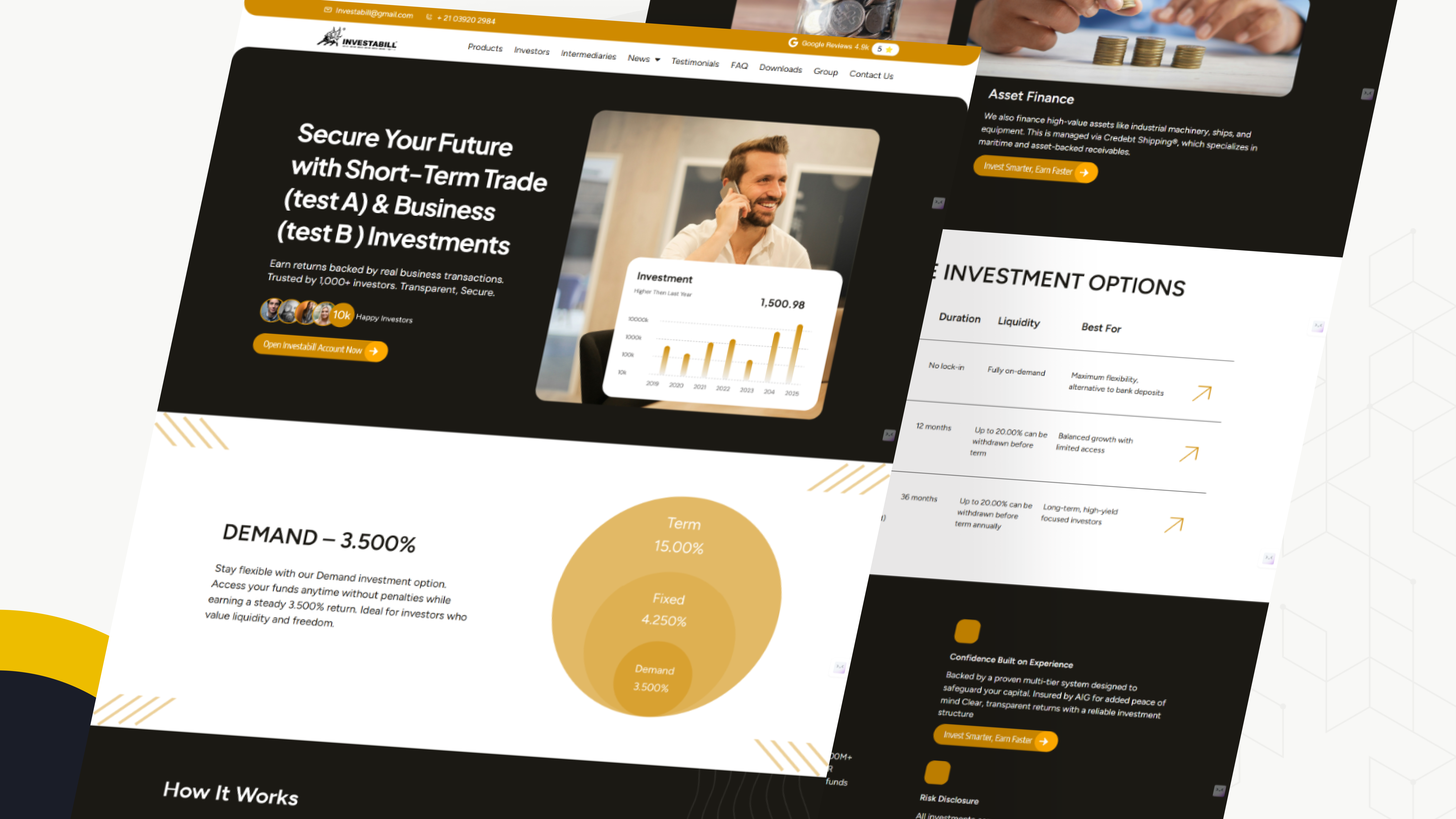 Example of Investment Platform Website Redesign