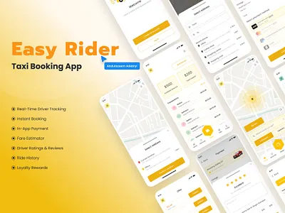 Easy Rider Case Study animation branding case study graphic design landing page logo mobile app motion graphics ui user interface