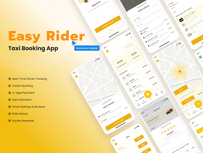 Easy Rider Case Study animation branding case study graphic design landing page logo mobile app motion graphics ui user interface