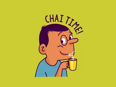 Chai time! caricature charectordesign digital flatcolors illustraion india minimalistic vector
