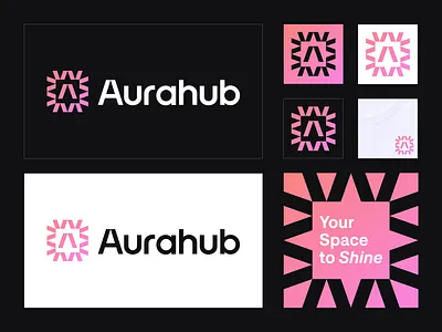 Aurahub a a logo abstract animation aura aurahub branding identity logo logo design logo designer modern modern logos shine startup logo symbol tech technology