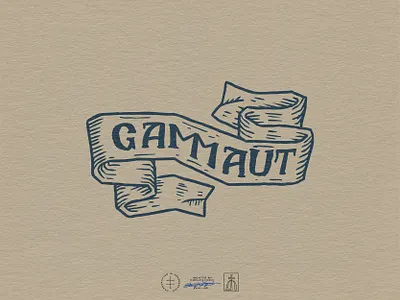 Gammaut Banner Logo antique banner brand design brand identity branding branding design hand drawn hand lettering identity design illustration lettering logo logo design logotype retro type typography vintage visual identity wordmark