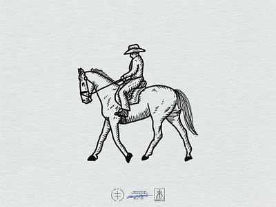 Town Brewery Label Illustration #3 animal beer brand design brand identity branding branding design brewery cowboy hand drawn horse identity design illustration logo logo design rider south vintage visual identity western wild west