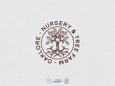 Oaklore Nursery & Tree Farm Secondary Logo agriculture badge brand design brand identity branding branding design farm farming hand drawn identity design illustration logo logo design nature nursery plant retro tree vintage visual identity